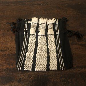 Vintage Black and White Woven Cotton Purse